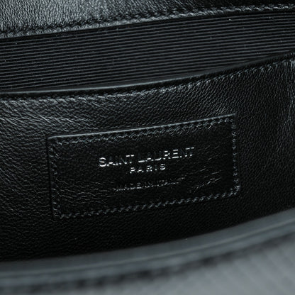 Saint Laurent Python Calfskin Embossed Medium Classic Monogram Kate Satchel Black 8 of 8