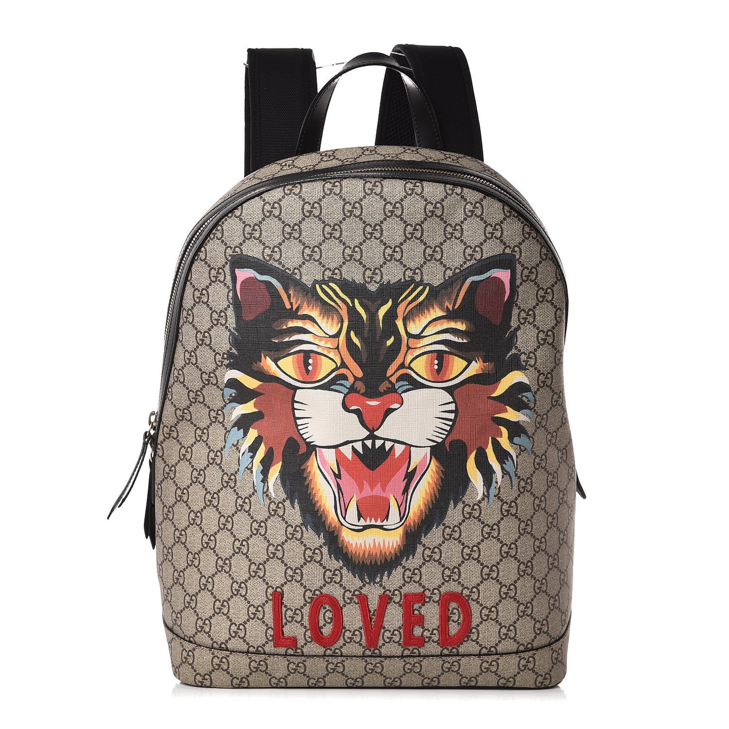 GG Supreme Monogram Angry Cat Dome Backpack