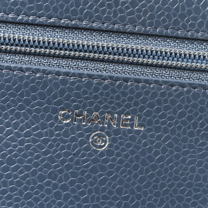 Chanel Caviar Quilted Wallet on Chain WOC Blue 6 of 12