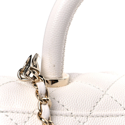 Chanel Caviar Quilted Extra Mini Coco Handle Flap White 11 of 12