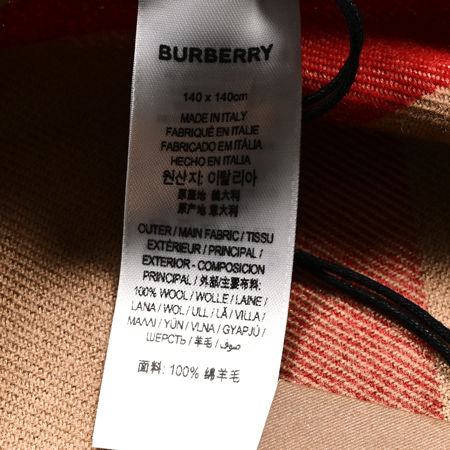Burberry Wool Solid To Check Charlotte Cape Scarf Camel 3 of 3