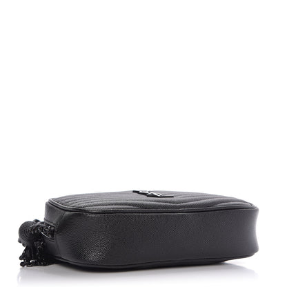 Saint Laurent Grain De Poudre Matelasse Monogram Mini Lou Camera Bag Black 4 of 10