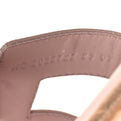 Hermes Epsom Oran Sandals 36.5 Rose Porcelaine 6 of 9