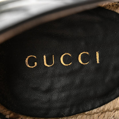 Gucci Nappa Matelasse GG Marmont Ankle Wrap Platform 35/120mm Espadrille Wedges 37.5 Black 6 of 12