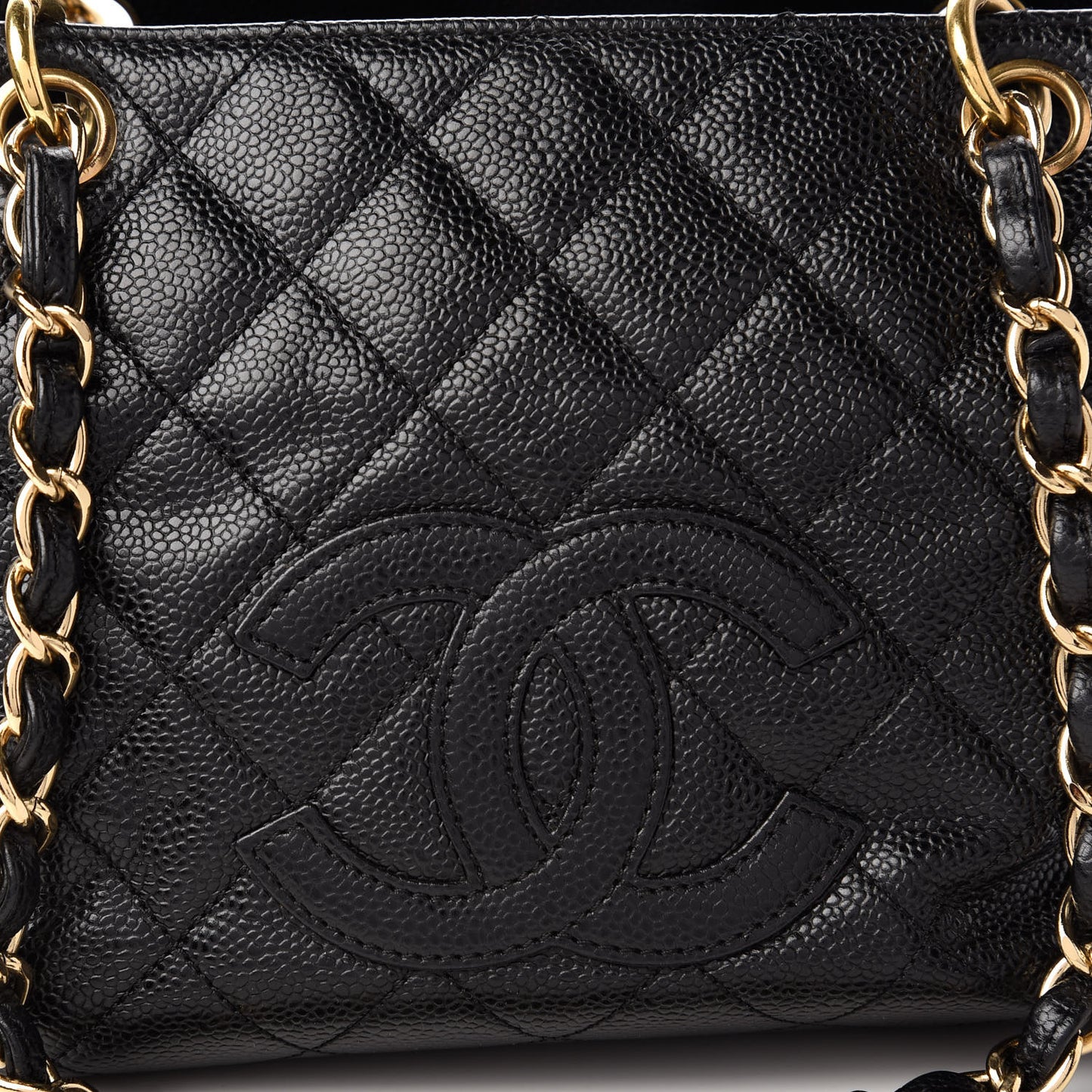 Caviar Quilted Petit Timeless Tote PTT Black