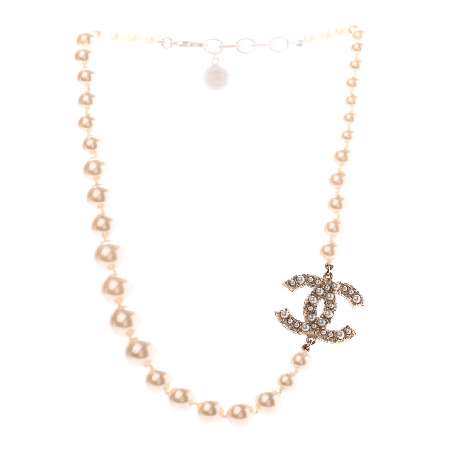 Chanel Pearl CC 100th Anniversary Necklace Light Gold 3 of 5