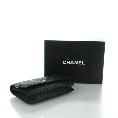 Chanel Iridescent Caviar Quilted Wallet On Chain WOC Black 4 of 8