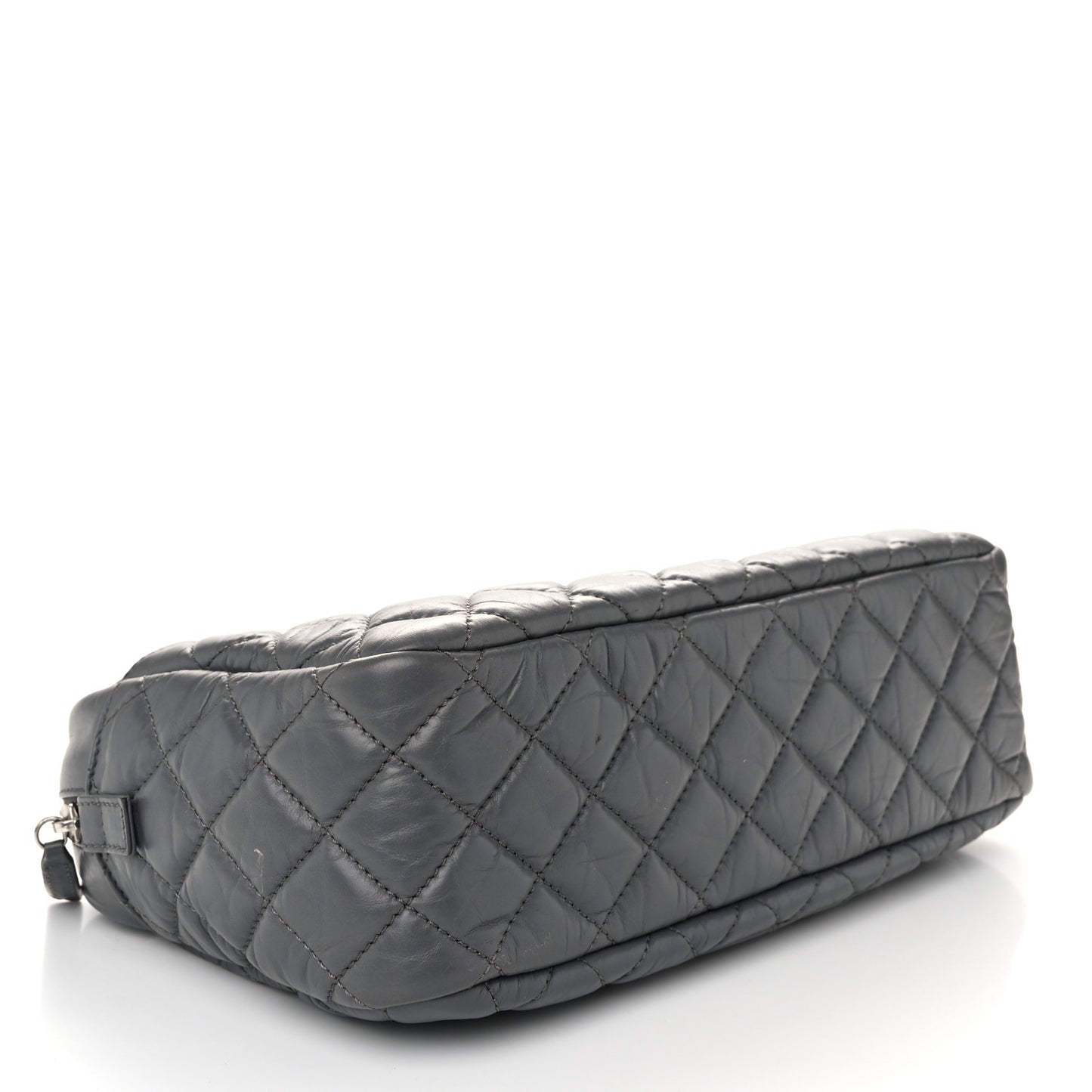 Aged Calfskin Quilted Medium Reissue Camera Case Grey