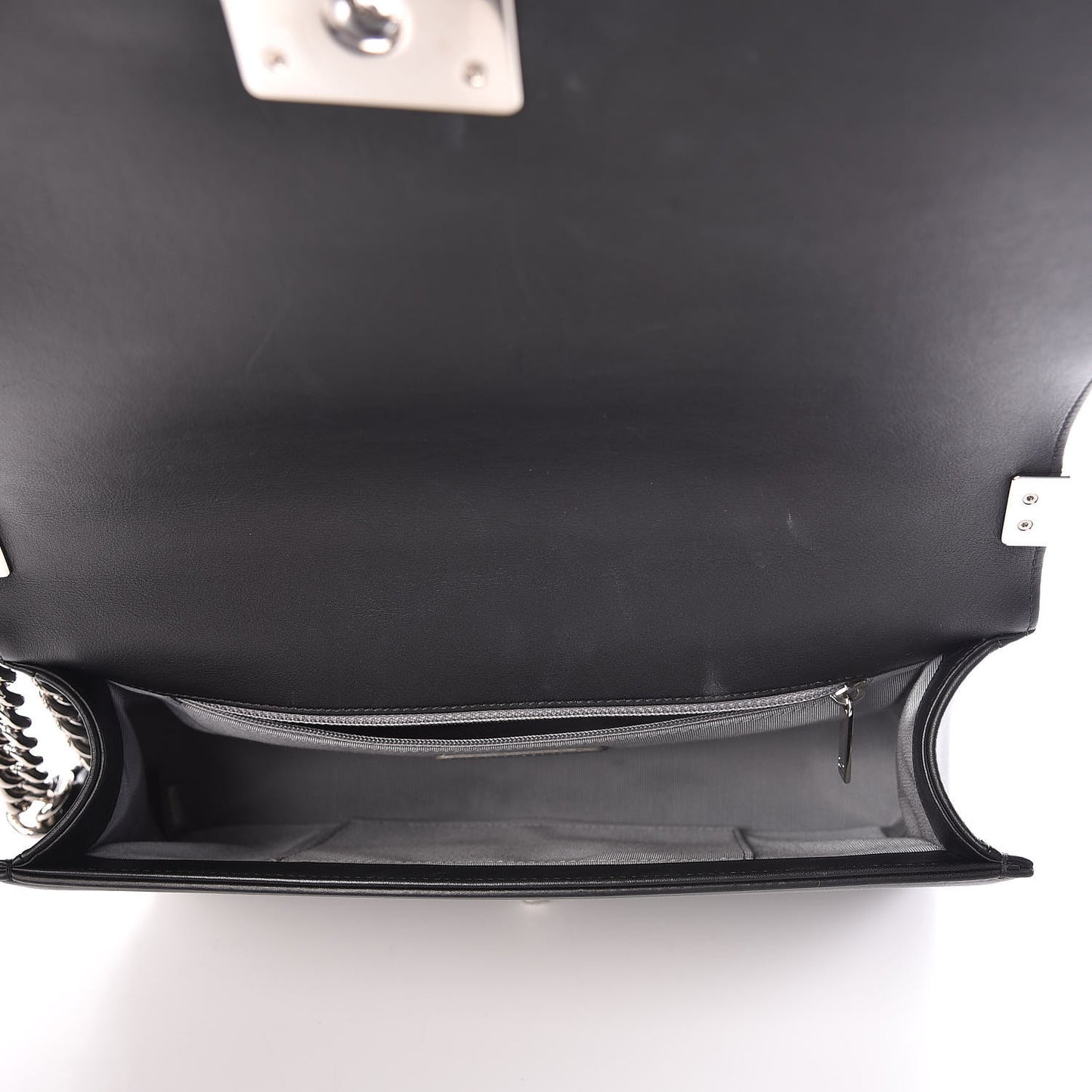 Calfskin Chevron Quilted New Medium Boy Flap Black