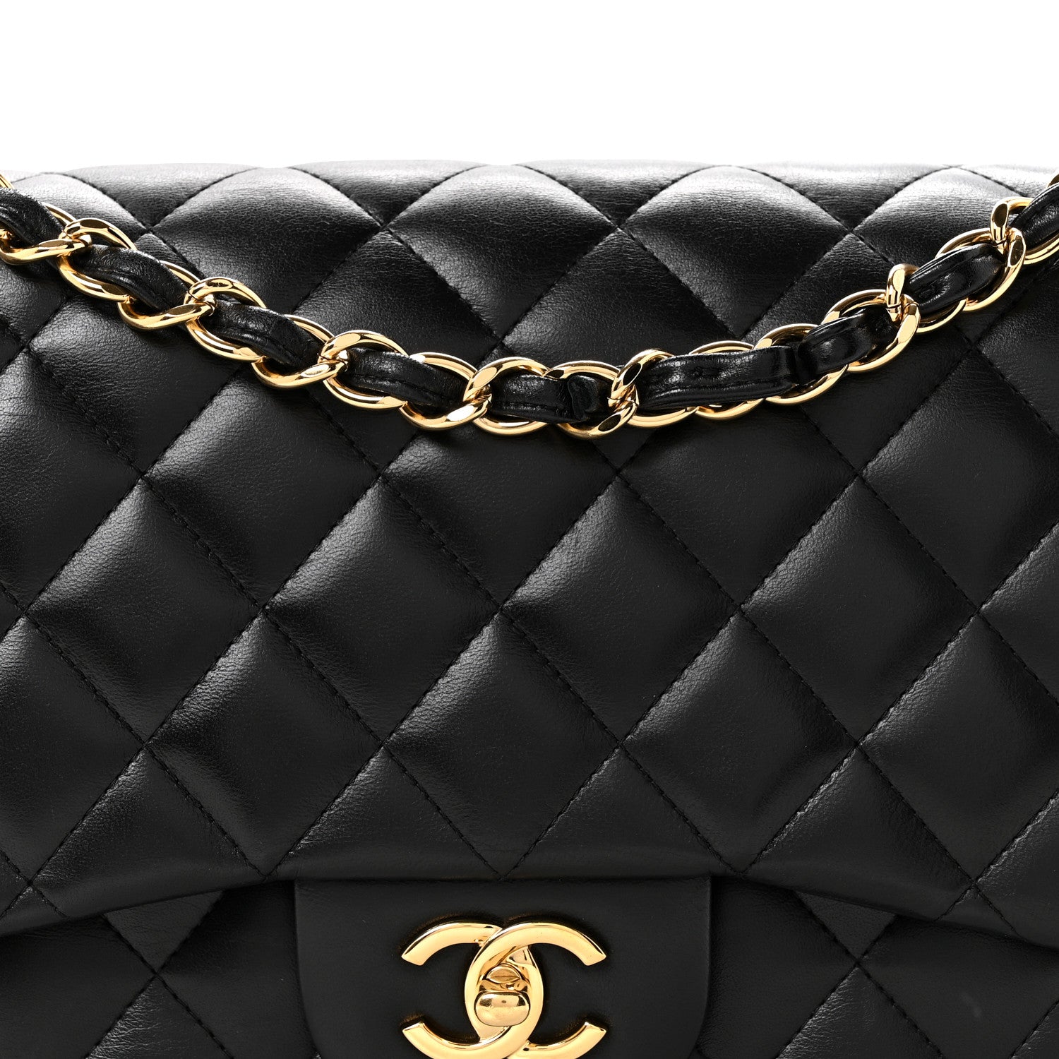 Chanel Lambskin Quilted Jumbo Double Flap Black 8 of 11
