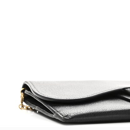 Christian Dior Goatskin Saddle Long Wallet With Chain Black 9 of 10