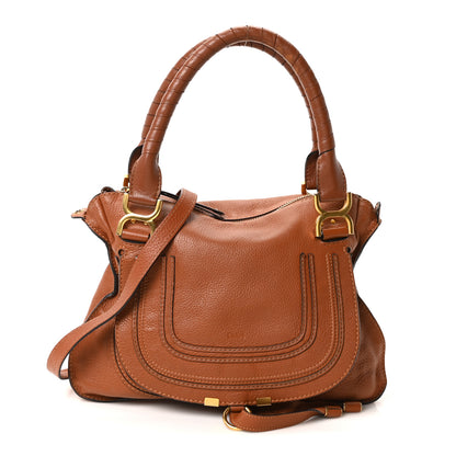 Chloe Calfskin Braided Medium Marcie Double Carry Tan 1 of 10