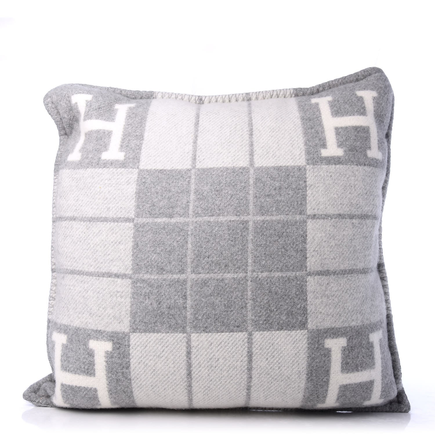 Hermes Wool Cashmere Avalon III Pillow PM Ecru Gris Clair 2 of 3