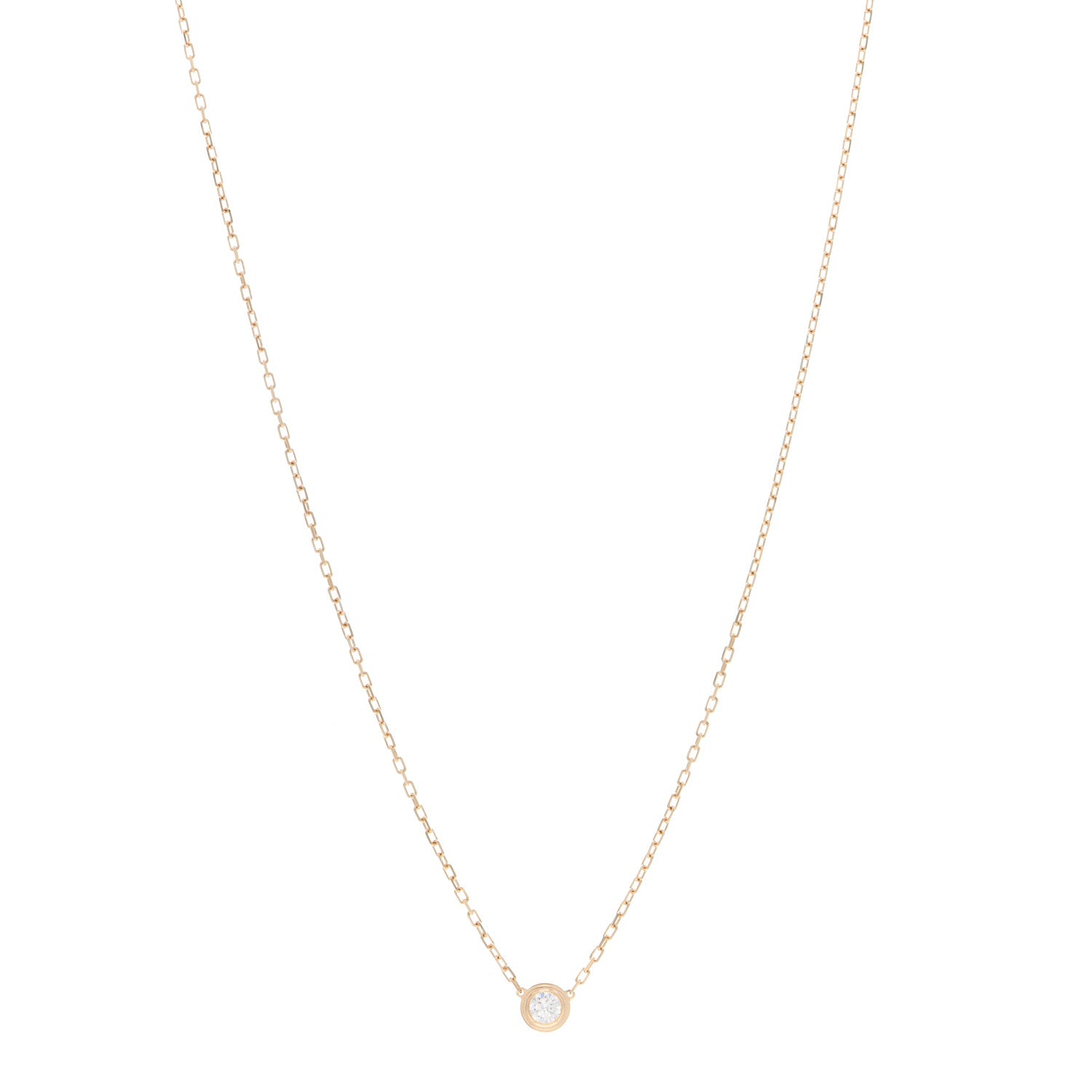 Cartier 18K Yellow Gold Diamond LM D'Amour Pendant Necklace 1 of 5
