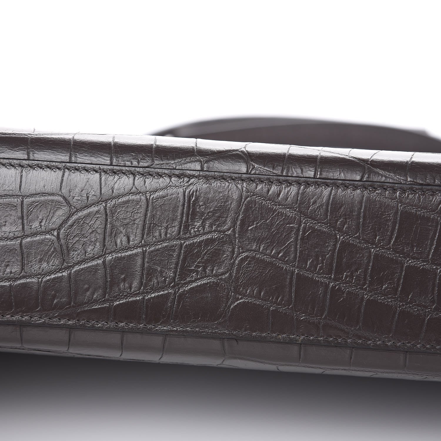 Saint Laurent Calfskin Crocodile Embossed Large Monogram Satchel Fog 19 of 20