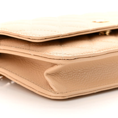 Chanel Caviar Quilted Wallet On Chain WOC Beige 10 of 13