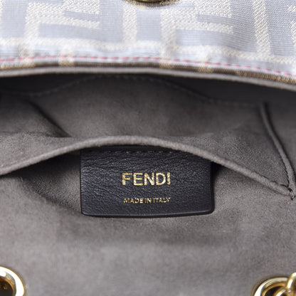 Fendi Glazed Fabric Vitello Century FF 1974 Stamp Patch Mini Double F Crossbody Bag Mogano Panna Fragola 7 of 10