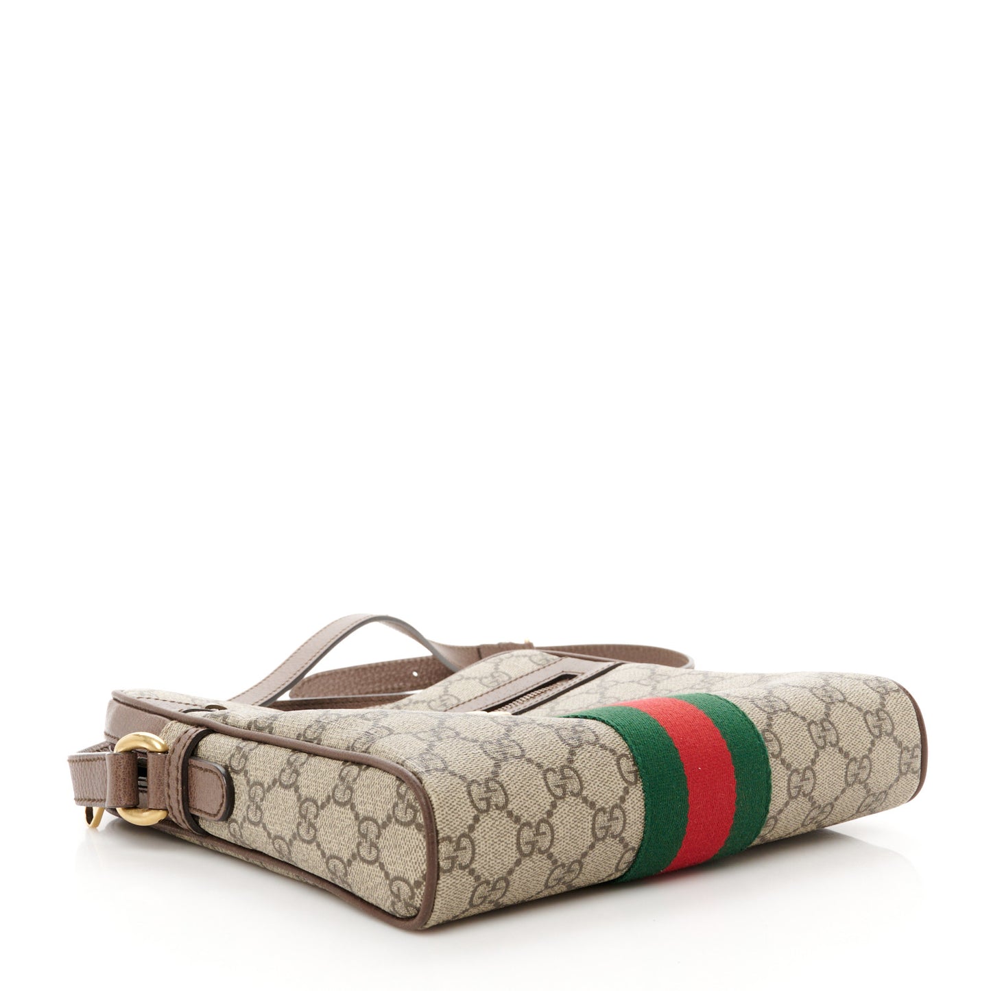 GG Supreme Monogram Web Small Ophidia Messenger Bag Brown