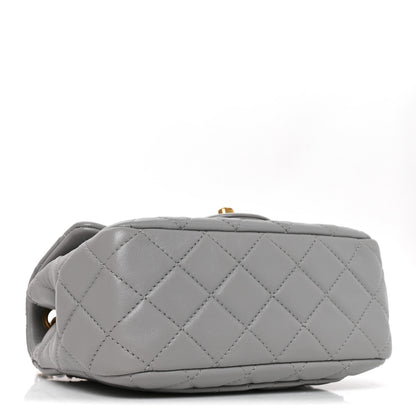 Chanel Lambskin Quilted Mini Pearl Crush Flap Light Grey 3 of 9
