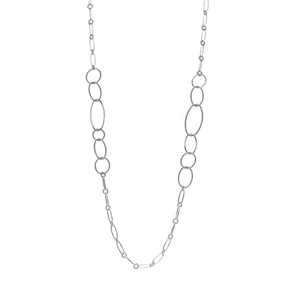 David Yurman Sterling Silver 18K Yellow Gold Mobile Link Necklace 1 of 4
