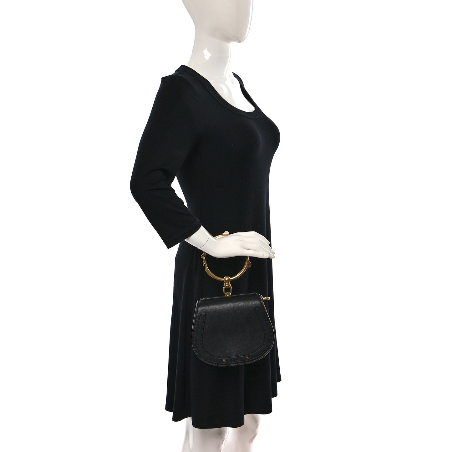 Calfskin Small Nile Bracelet Bag Black