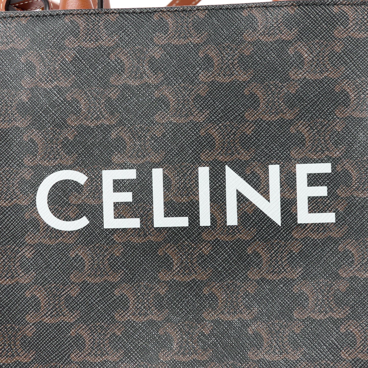 Triomphe Canvas Calfskin Mini Vertical Cabas Tan