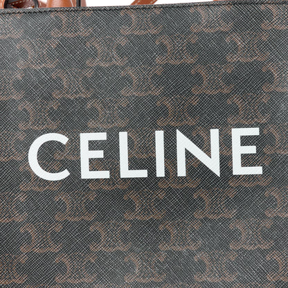 Celine Triomphe Canvas Calfskin Mini Vertical Cabas Tan 6 of 9