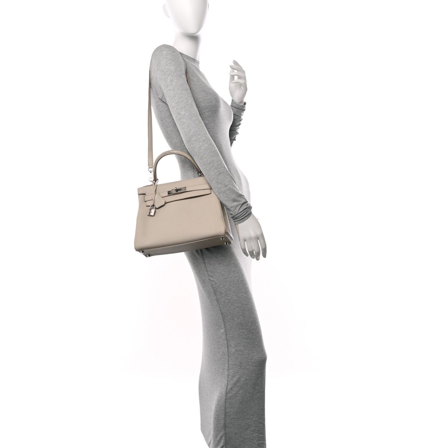 Hermes Togo Matte Alligator Kelly Retourne Touch 28 Beton 2 of 13