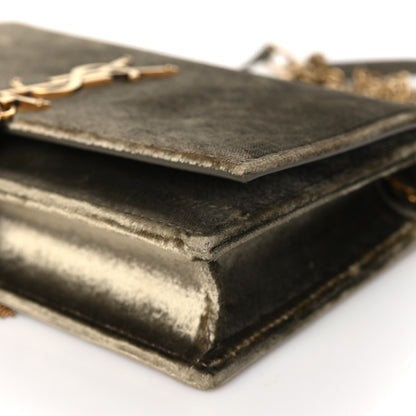 Saint Laurent Velvet Medium Classic Monogram Kate Tassel Satchel Olive 9 of 9