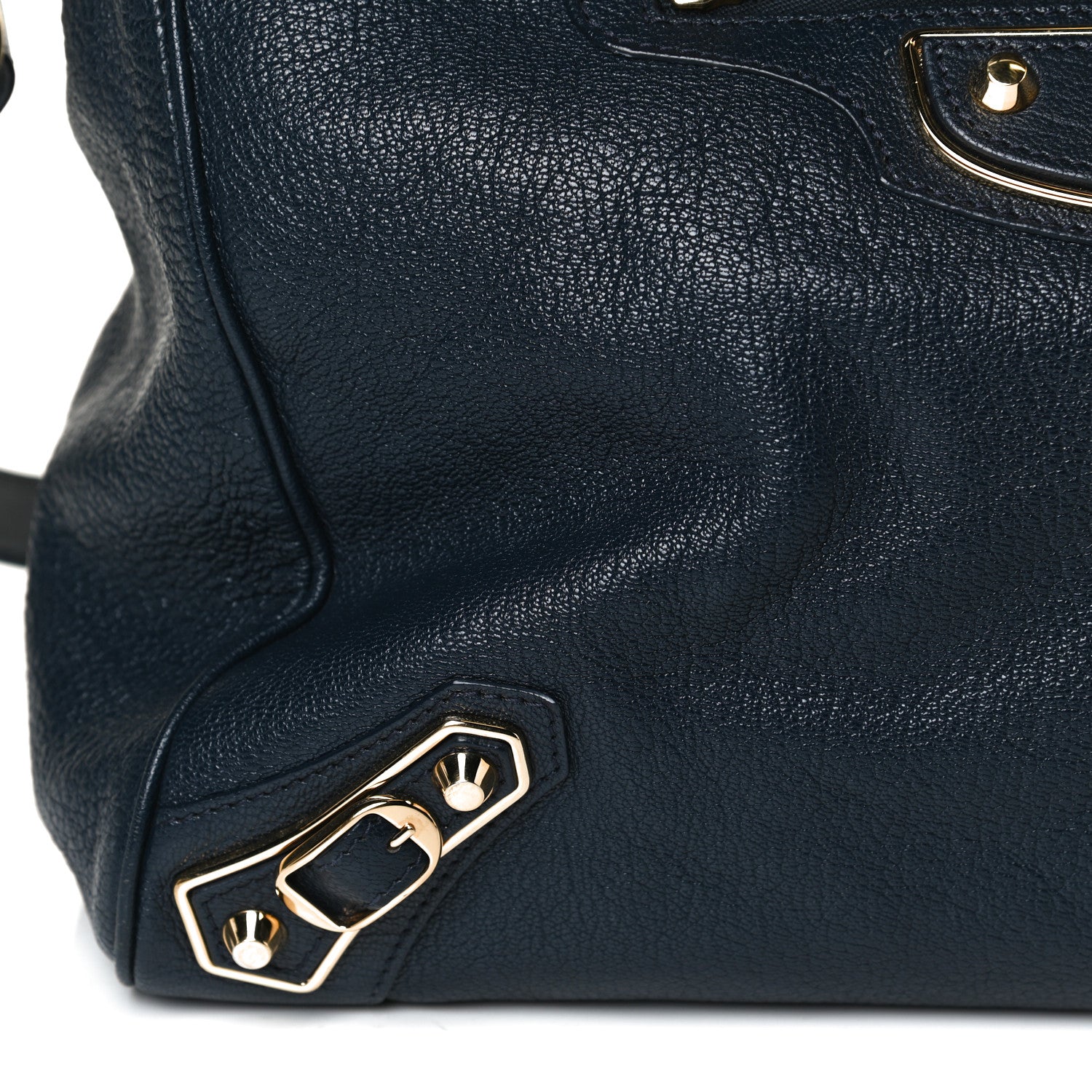 Balenciaga Chevre Gold Metallic Edge Hardware Velo Bleu Nuit Dark Sea 13 of 13