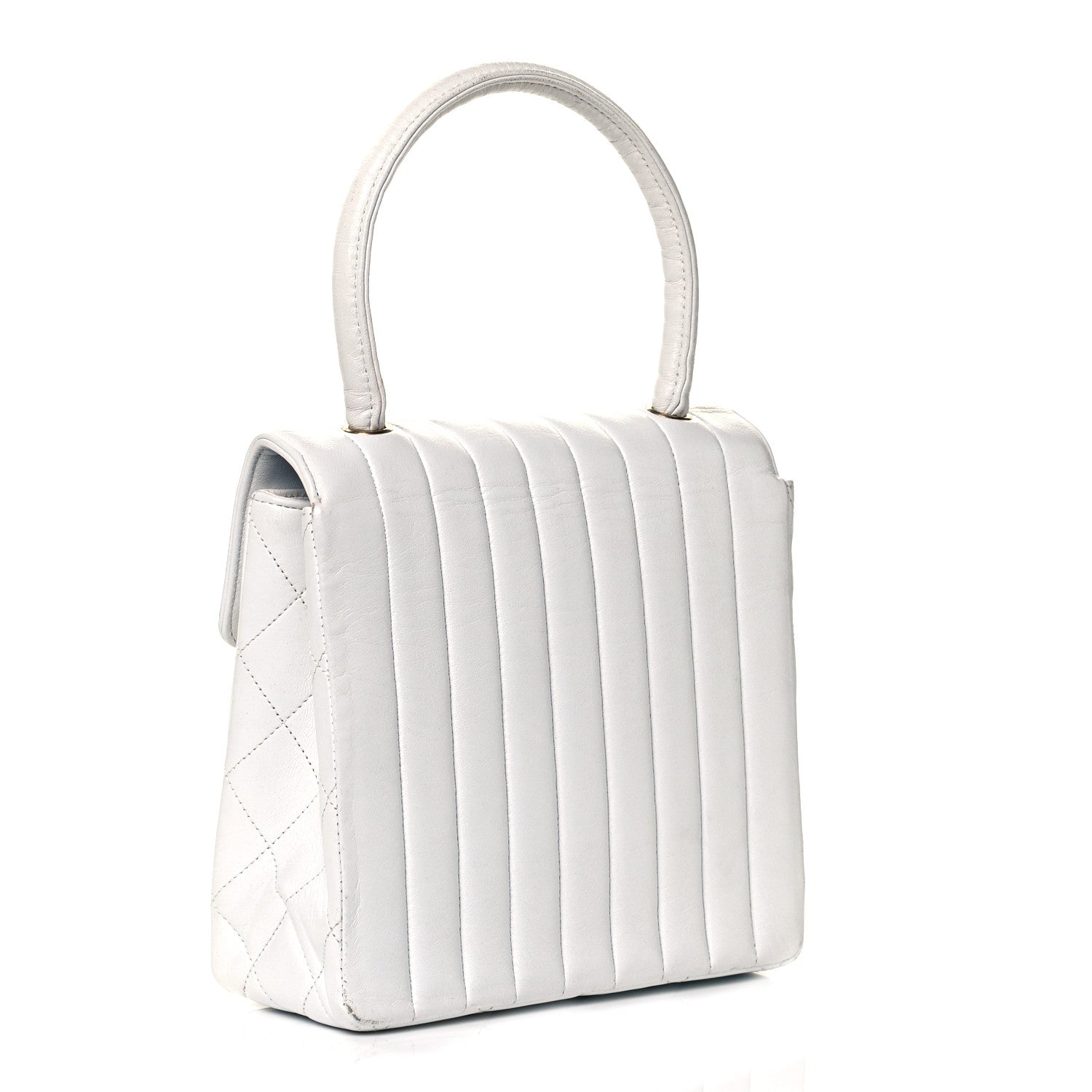 Chanel Vertical Quilted Kelly Flap Bag White 2 of 11