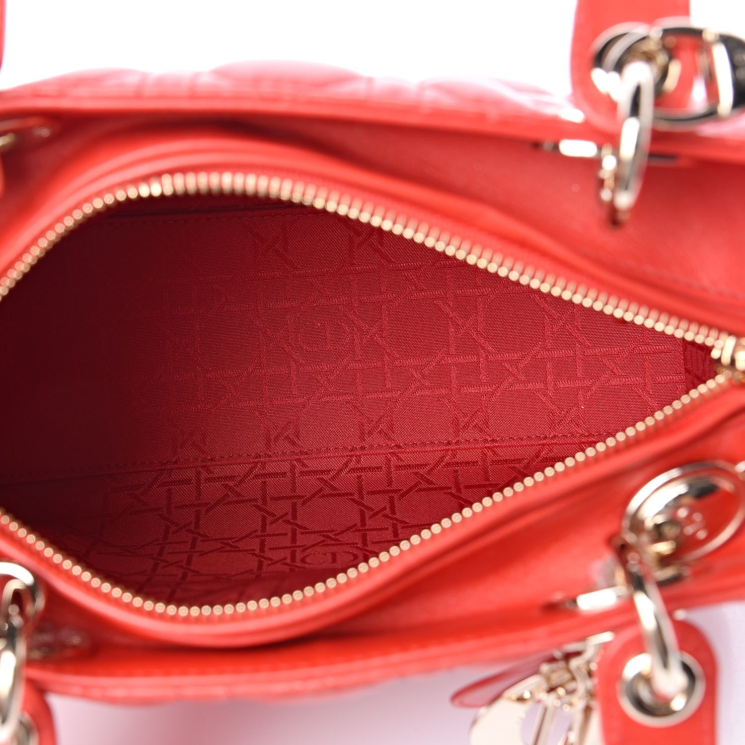 Christian Dior Lambskin Cannage Medium Lady Dior Red 5 of 10