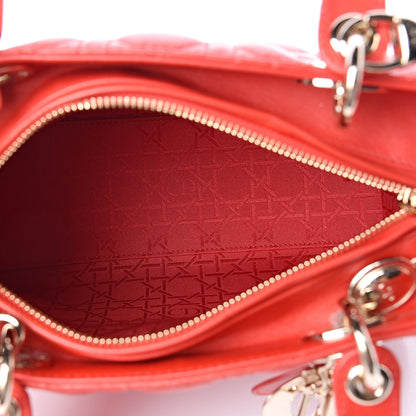 Christian Dior Lambskin Cannage Medium Lady Dior Red 5 of 10
