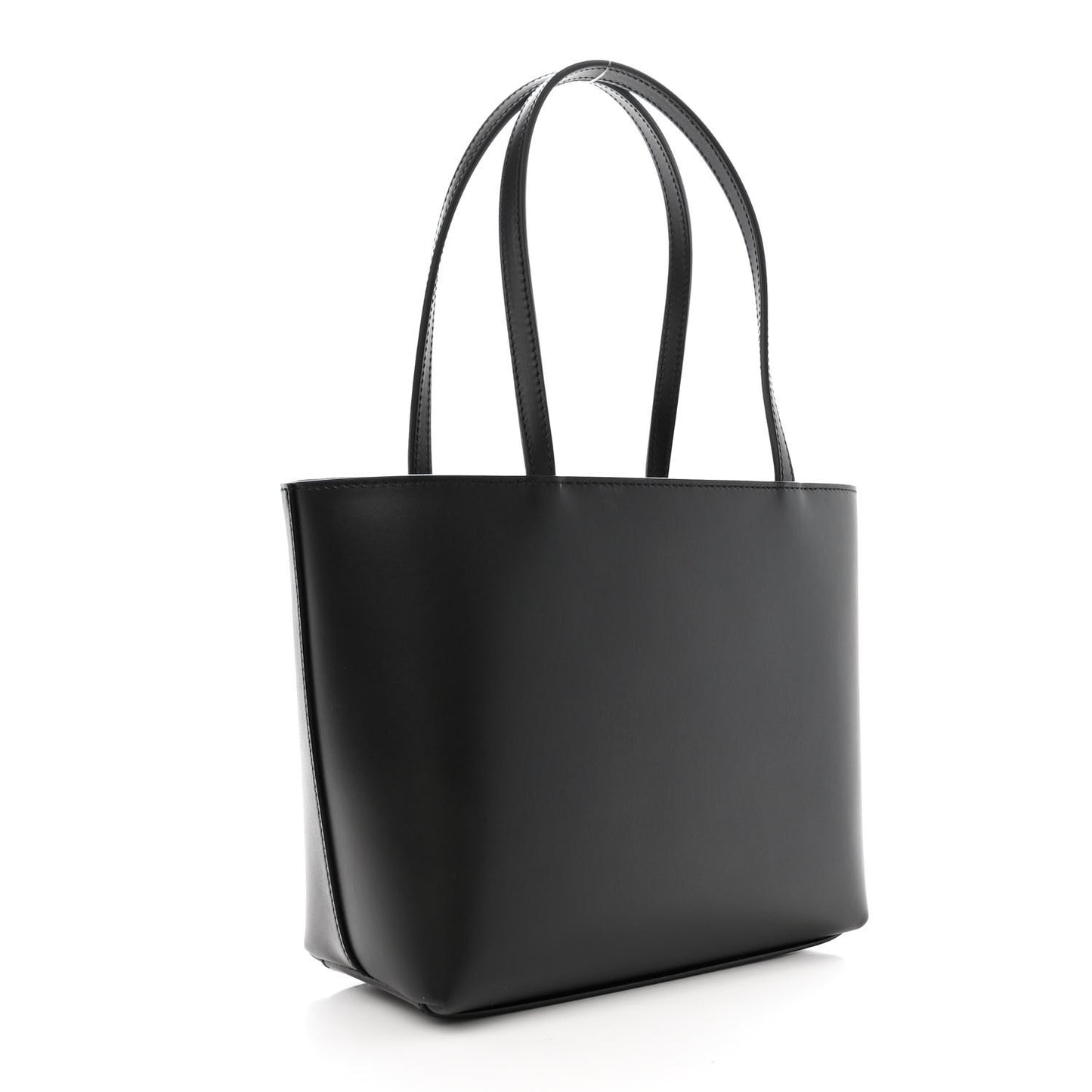 Calfskin Small DG Logo Shopper Tote Black