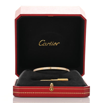 Cartier 18K Yellow Gold Diamond Small LOVE Paved Bracelet 17 5 of 5
