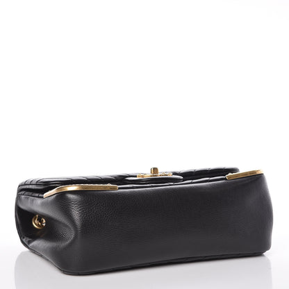Chanel Calfskin Chevron Quilted Mini Rock The Corner Flap Black 4 of 10