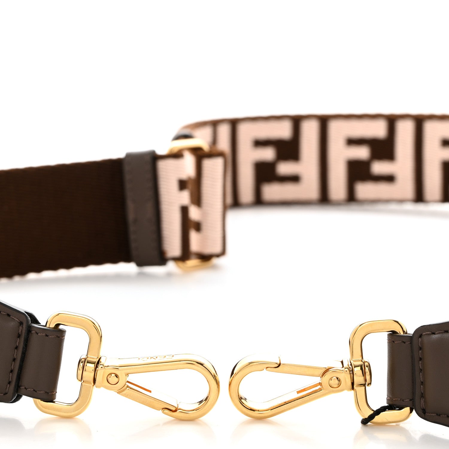 Fendi Jacquard Ribbon Vitello King FF Bi-Color Intreccio Adjustable Strap You 5 of 5