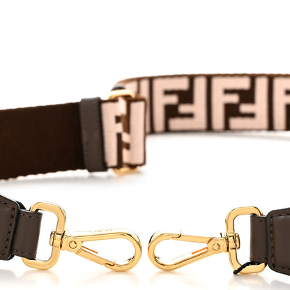 Fendi Jacquard Ribbon Vitello King FF Bi-Color Intreccio Adjustable Strap You 5 of 5