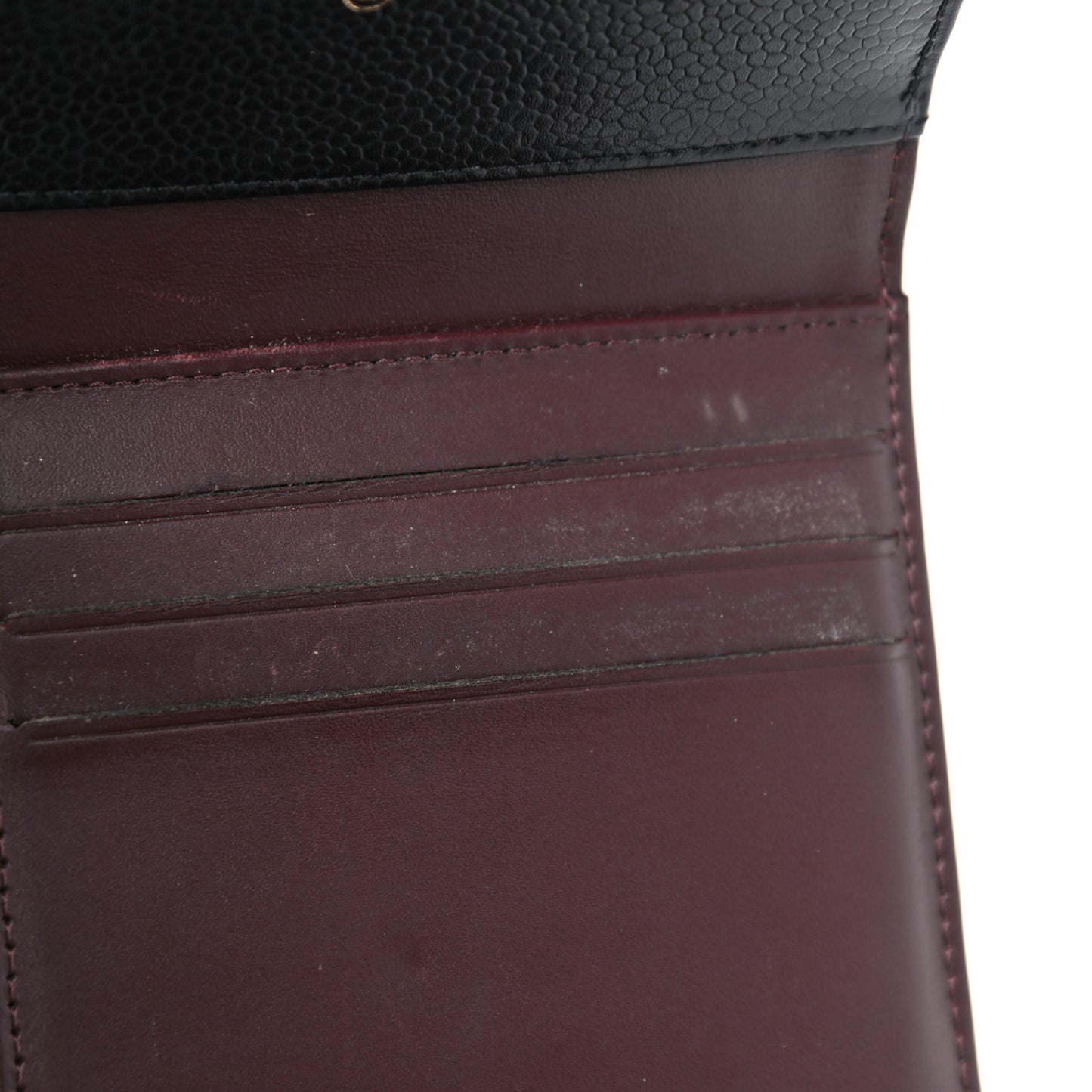 Caviar Quilted Compact Flap Wallet Black