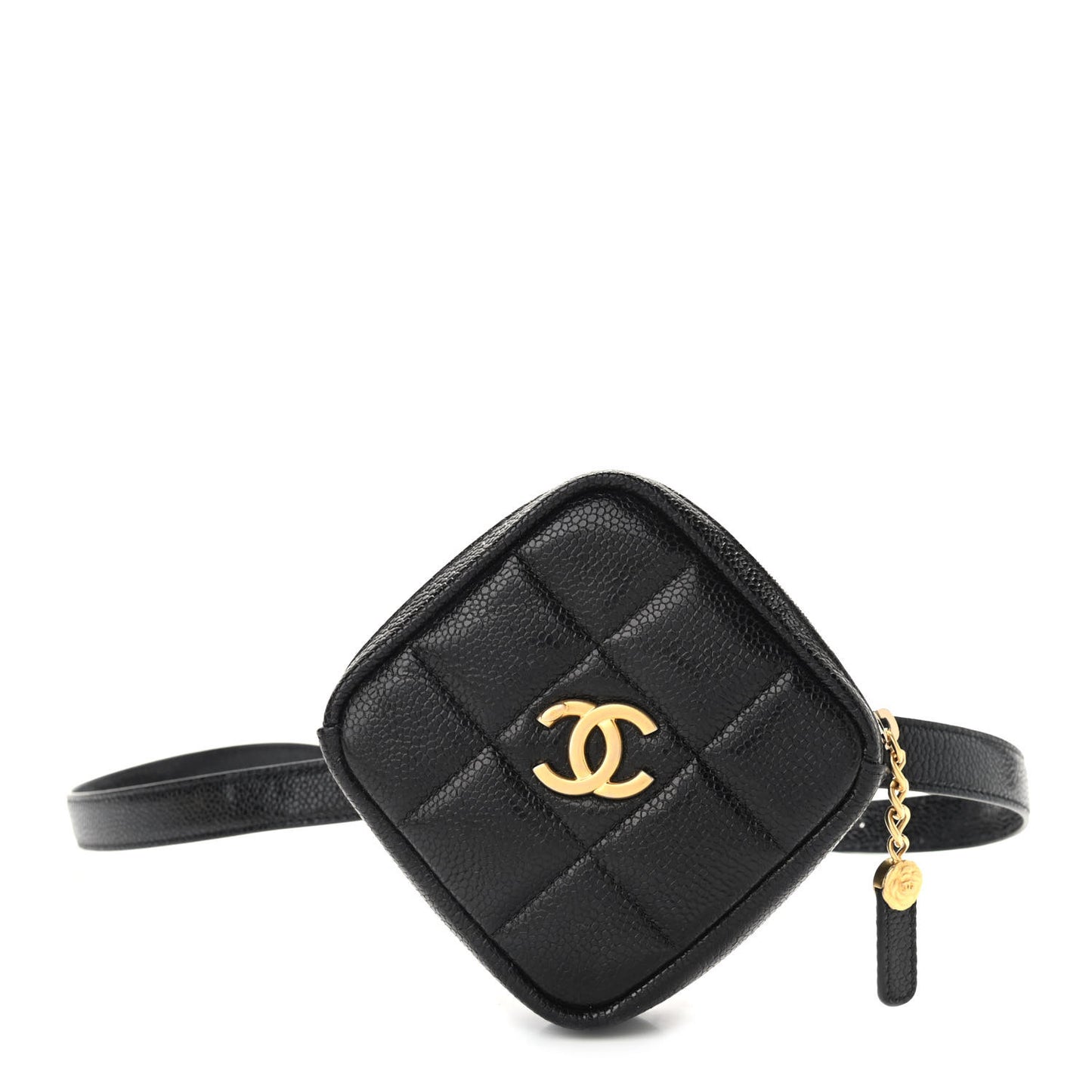 Caviar Quilted Coin Purse Belt Bag Black