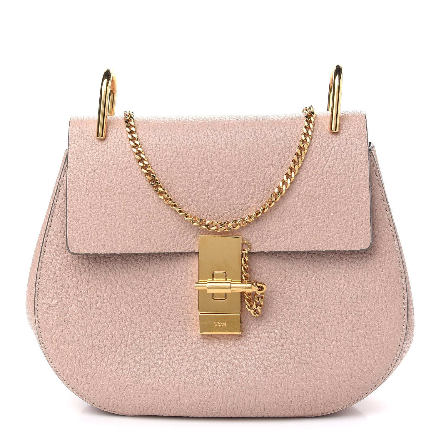 Chloe Grained Lambskin Mini Drew Shoulder Bag Cement Pink 1 of 8
