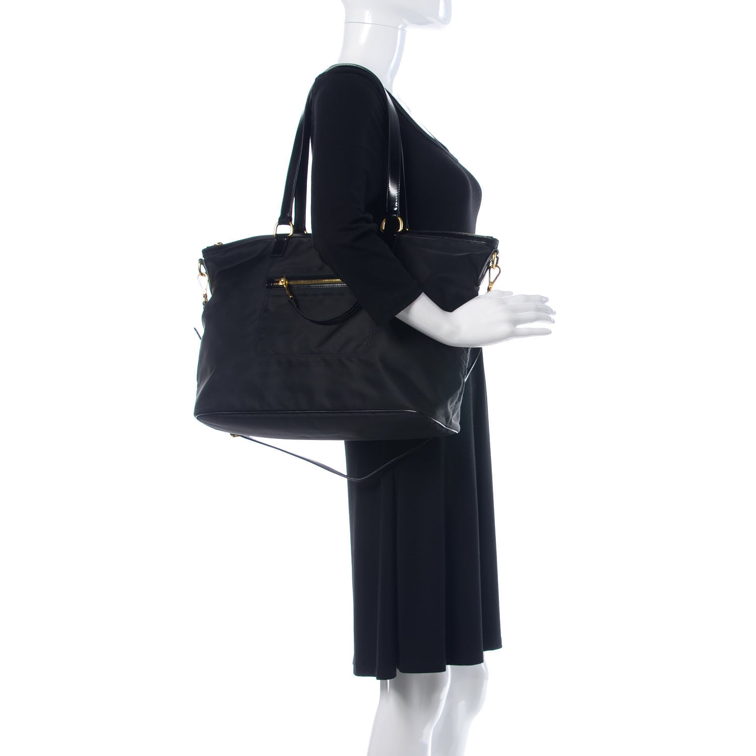Prada Tessuto Nylon Tote Black 3 of 10