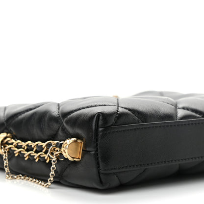 Chanel Lambskin Quilted Crush on Chains Hobo Black 10 of 11