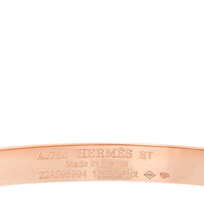 Hermes 18K Rose Gold Diamond PM Collier De Chien Pave Bracelet ST 3 of 4