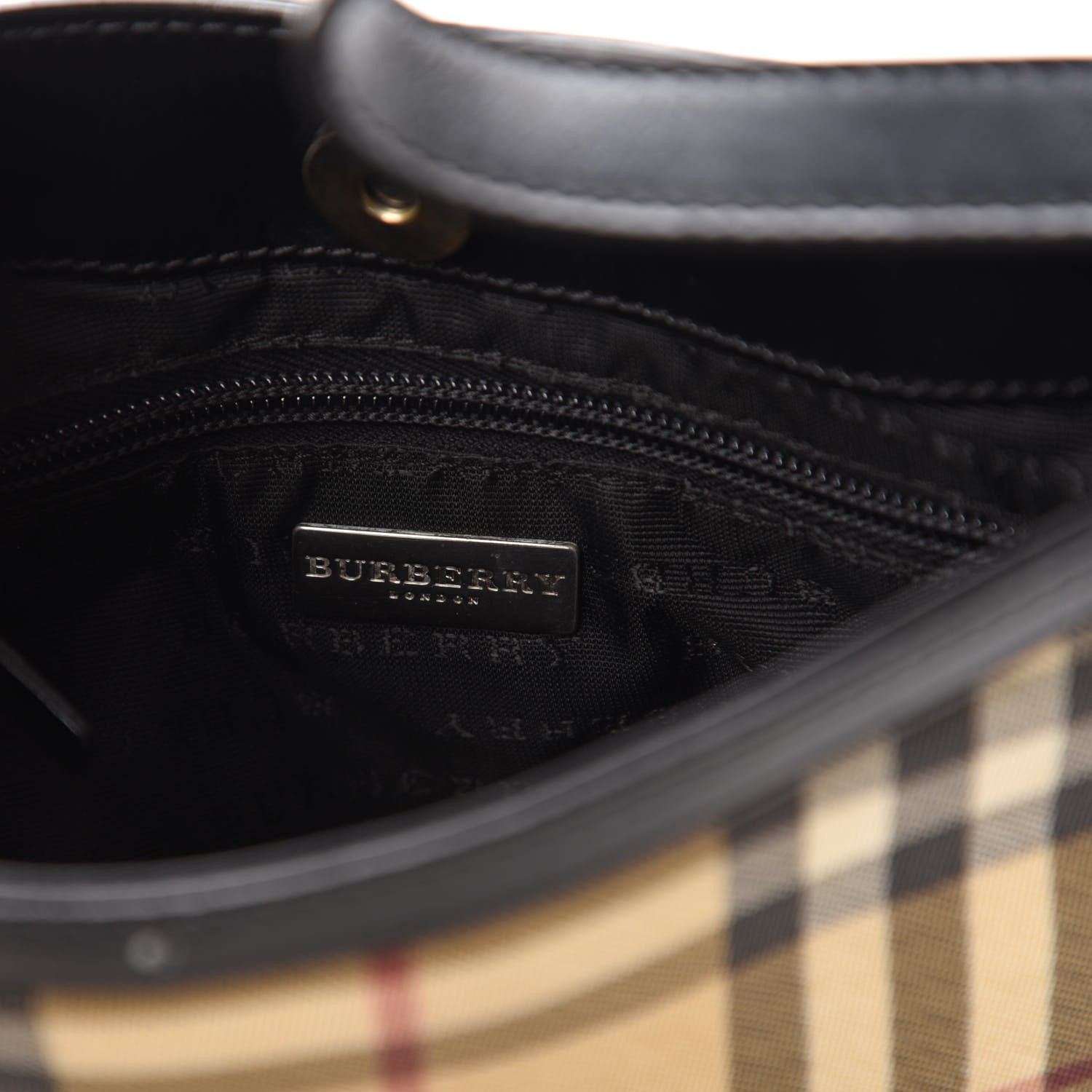 Burberry Patent House Check Shoulder Bag Black 8 of 12