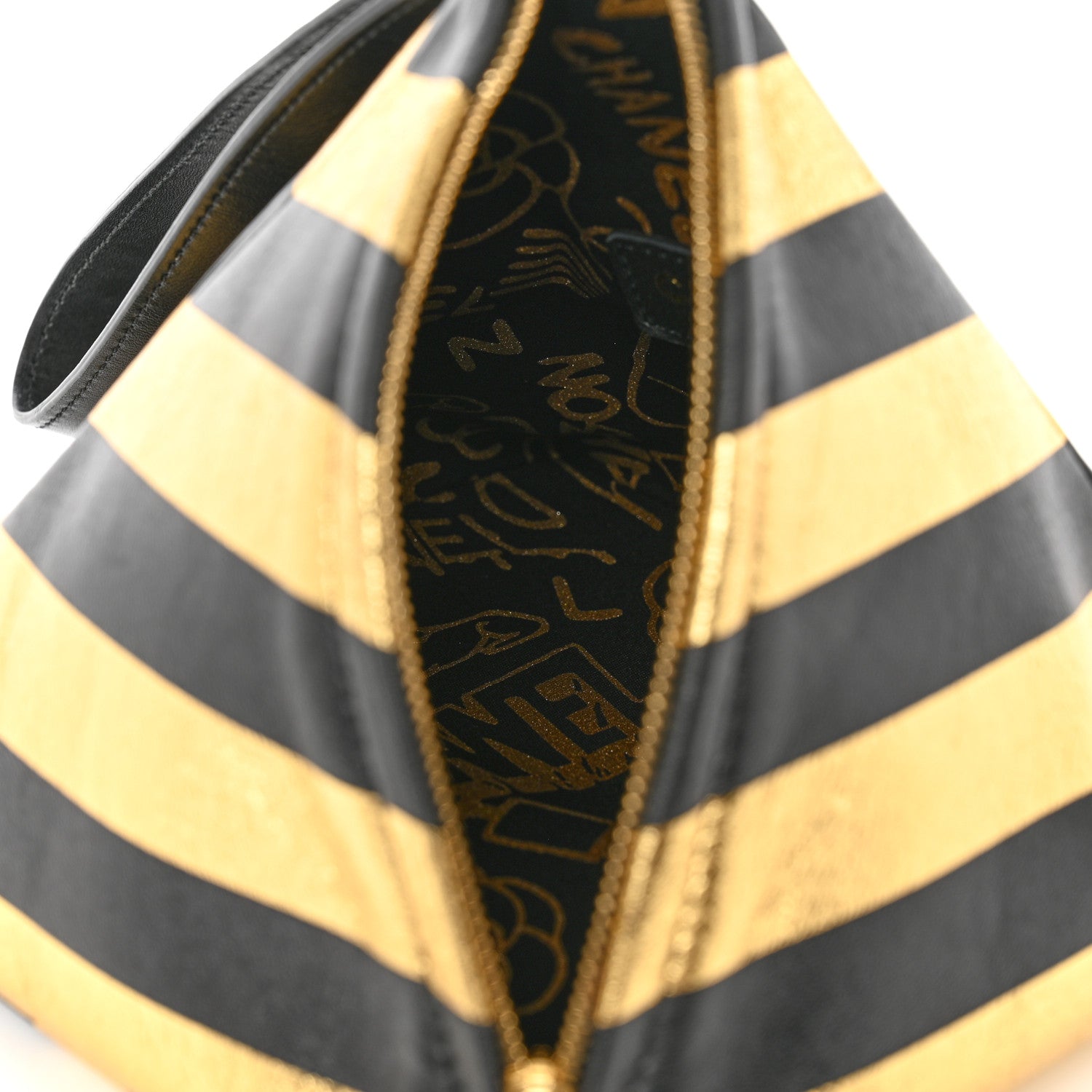 Chanel Metallic Lambskin CC Kheops Pyramid Bag Gold Black 6 of 9