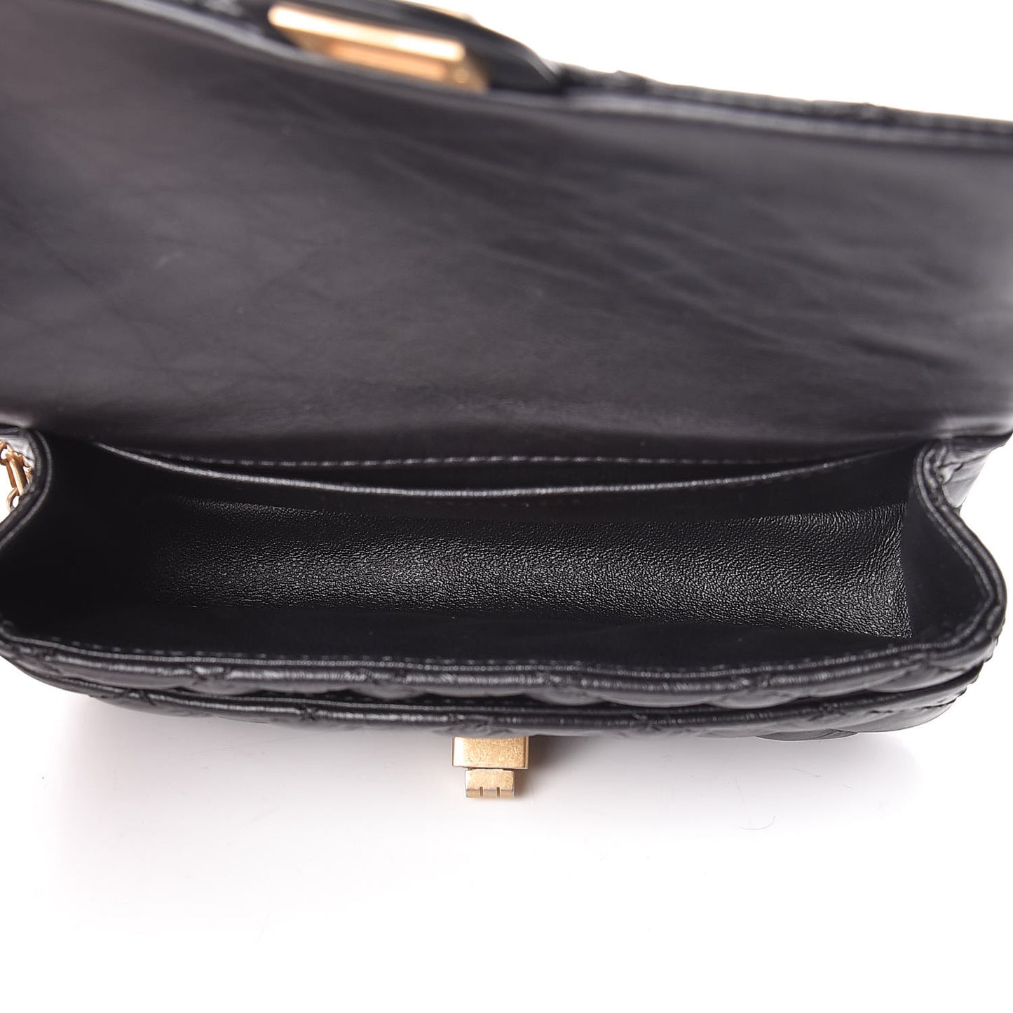 Aged Calfskin Quilted 2.55 Reissue Flap Belt Bag Clutch Black