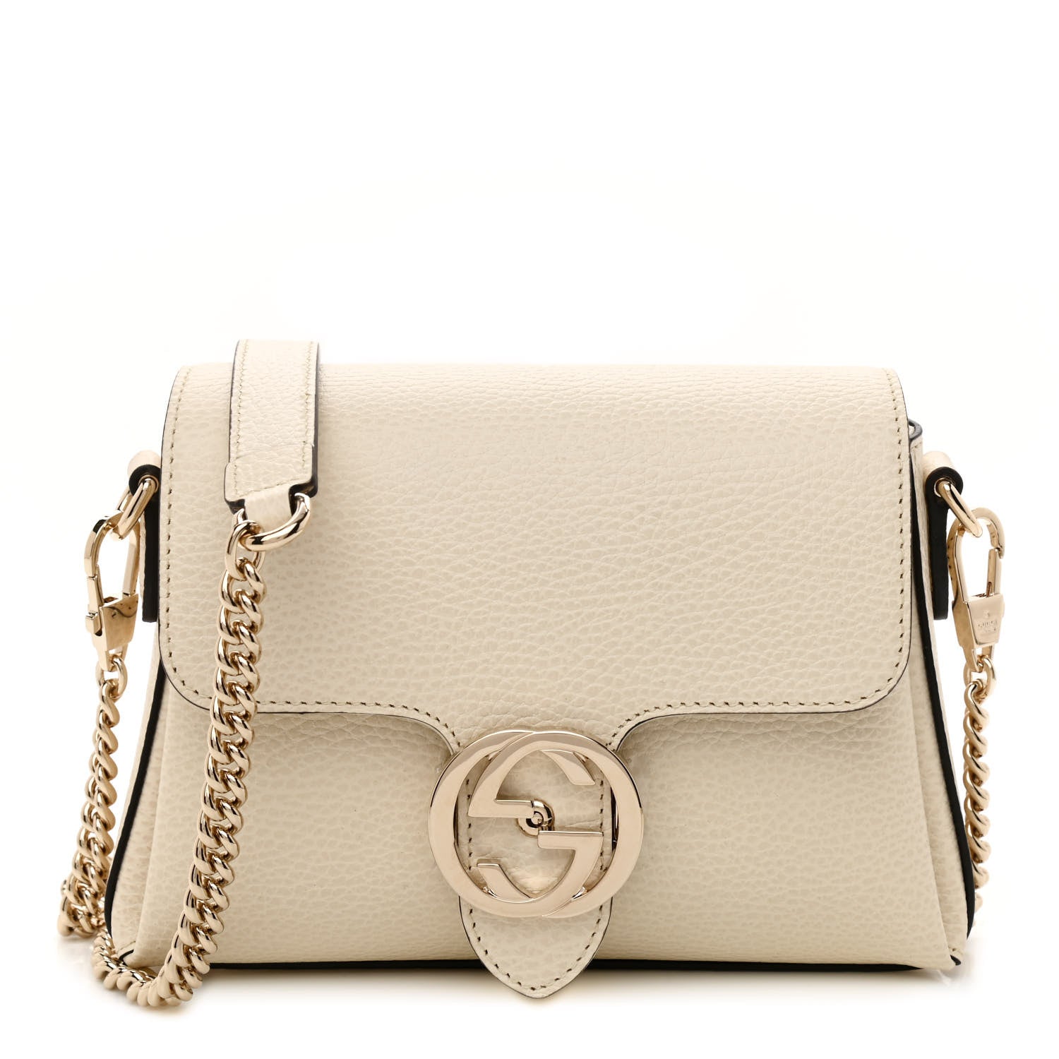 Gucci Dollar Calfskin Interlocking G Crossbody Bag Ivoire 1 of 8