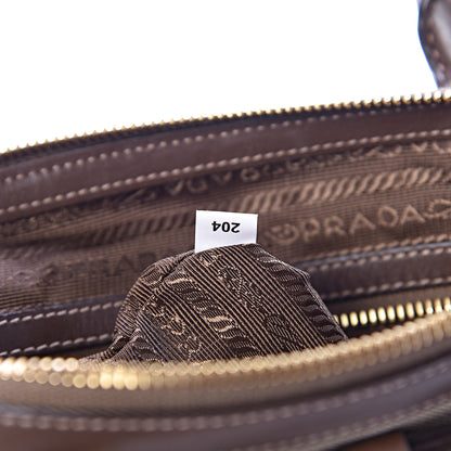 Prada Jacquard Logo Handbag Corda Bruciato 8 of 11