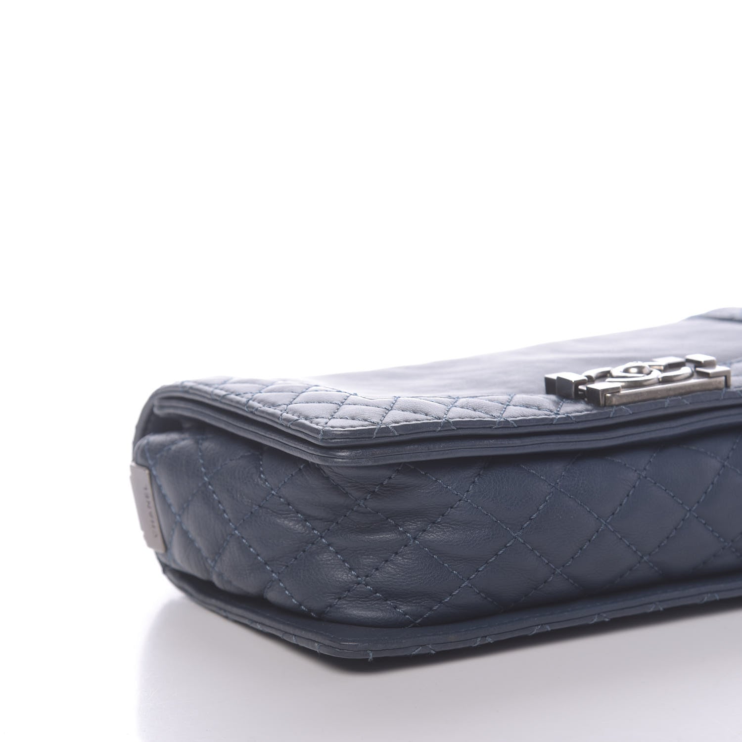 Chanel Calfskin Small Boy Reverso Flap Dark Blue 8 of 10